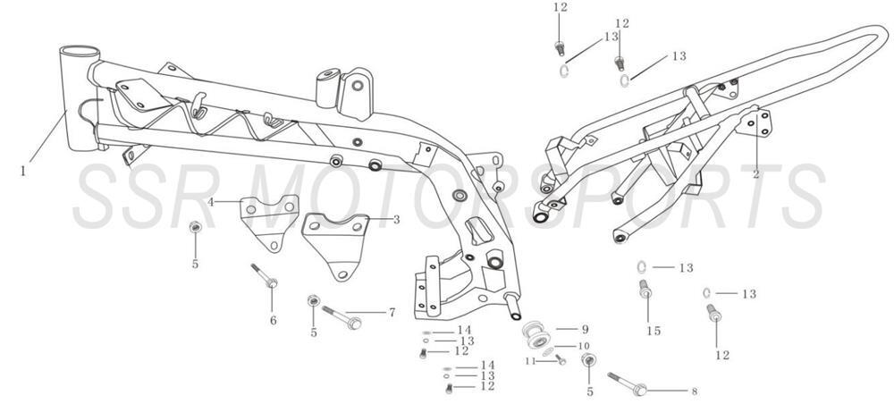 2022 SSR TR110 - Frame Parts Diagram