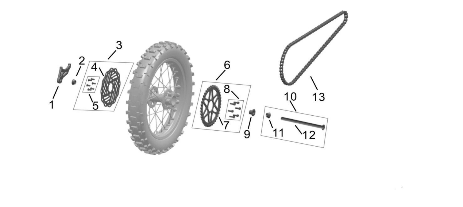 2025 Surron Hyper Bee - Rear Wheel (II) Parts Diagram