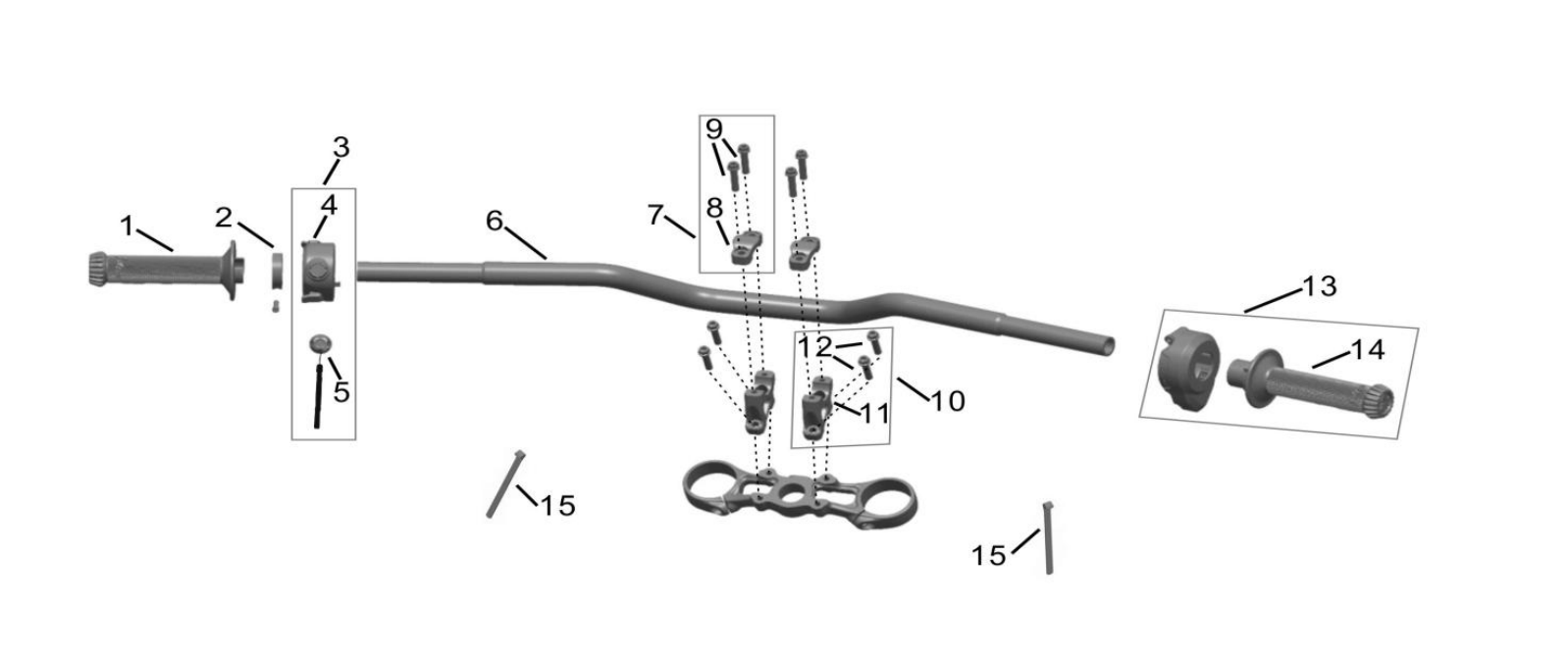 2025 Surron Hyper Bee - Handlebar / Grips Parts Diagram