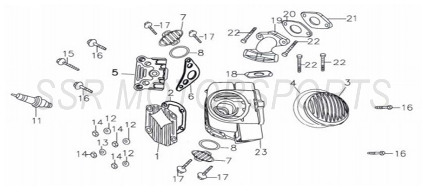 2022 SSR SR140TR - Cylinder Head Covers Parts Diagram
