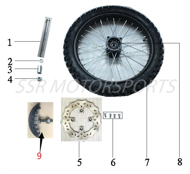 2025 SSR SR125R - Front Wheel Parts Diagram