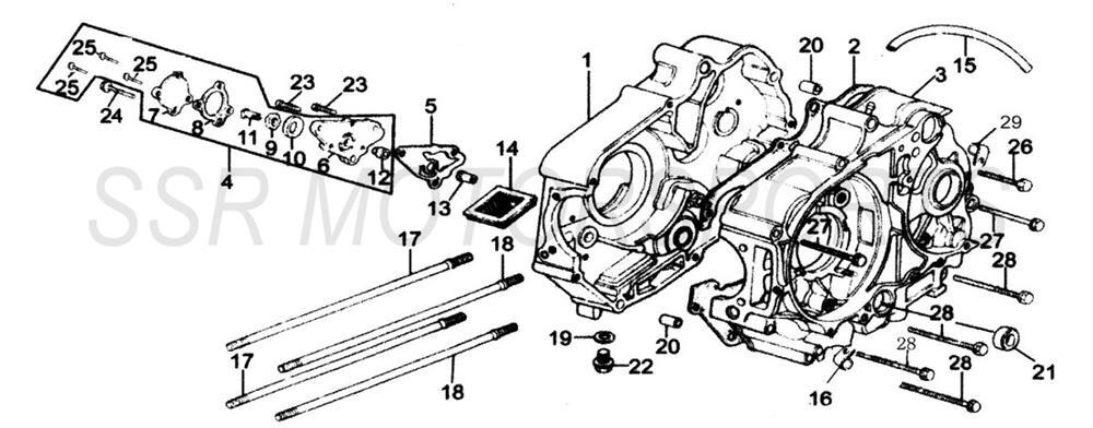 2025 SSR SR110SE - Crankcase & Oil Pump - 3P Parts Diagram