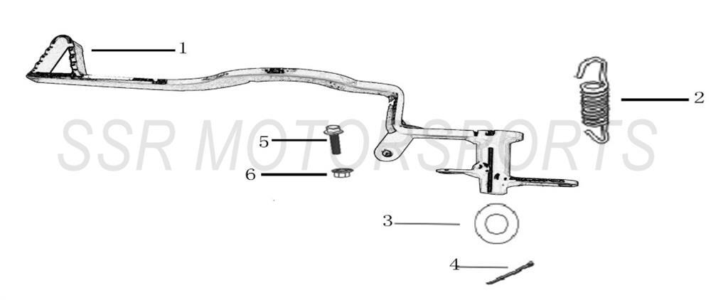 2022 SSR SR110DX - Rear Brake Pedal Parts Diagram