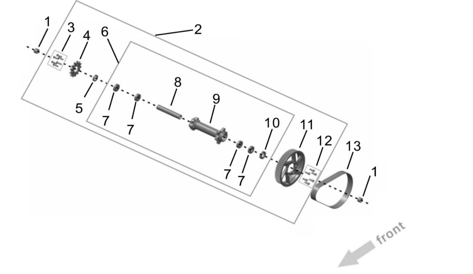 2025 Surron Ultra Bee - Midshaft (2) / Primary Drive System Parts Diagram