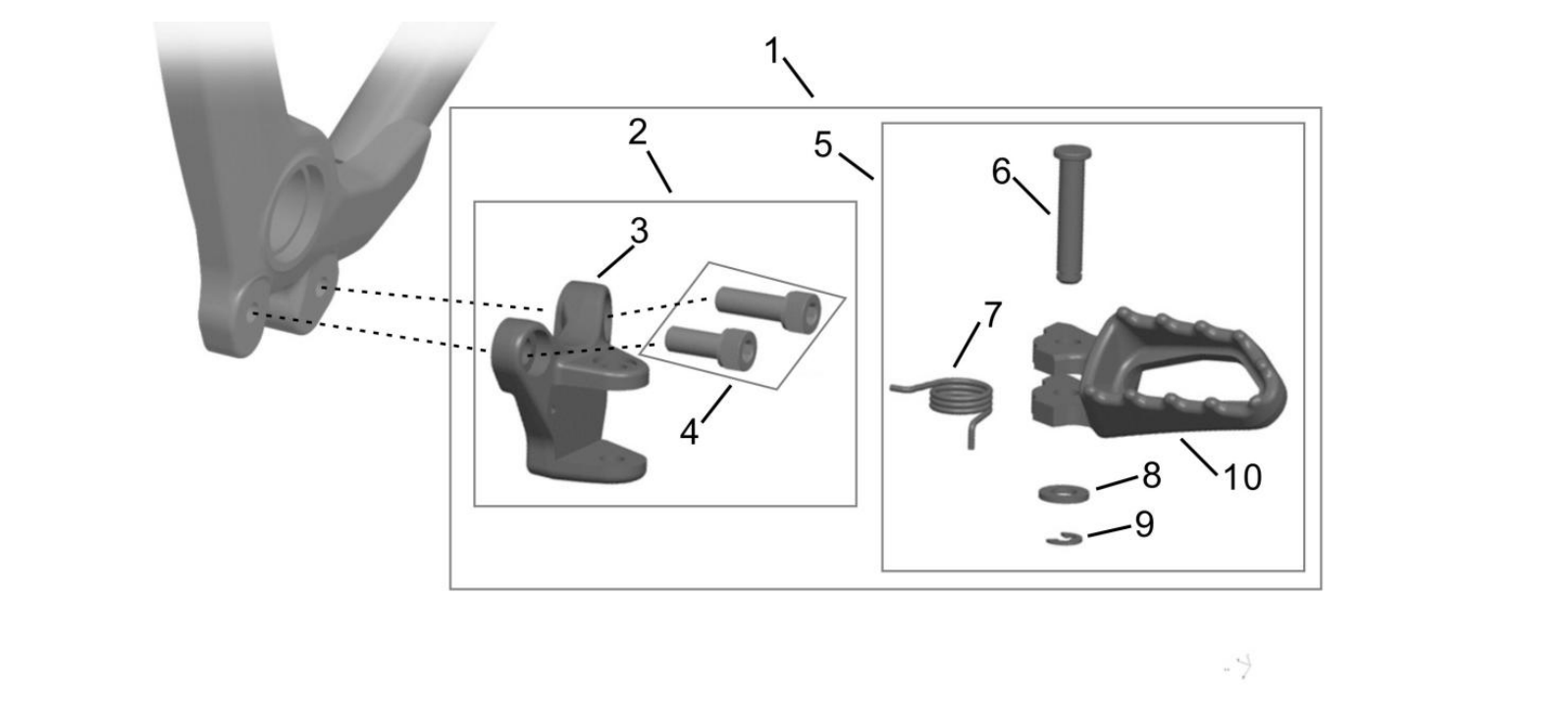 2025 Surron Hyper Bee - Right Footpeg Parts Diagram