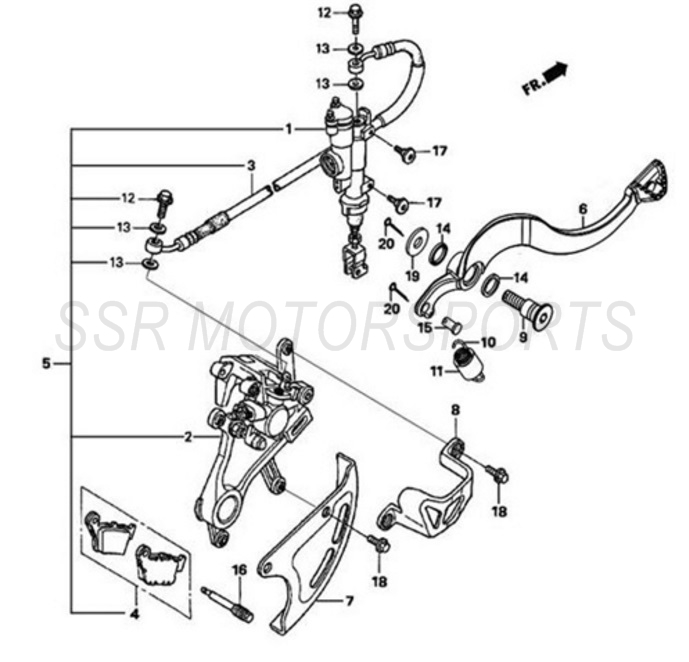 2017 SSR SR250S - Rear Brake System Parts Diagram