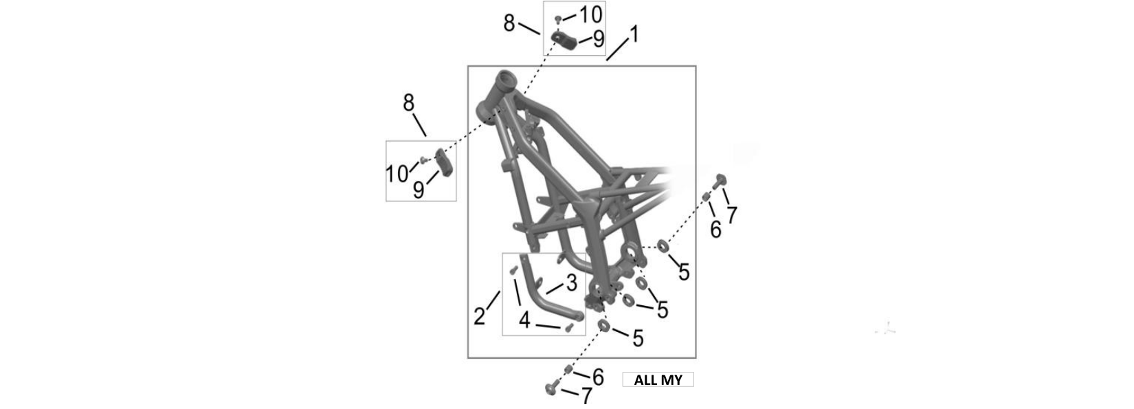 2026 Surron Hyper Bee - Frame Parts Diagram