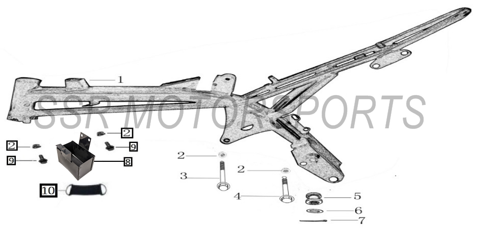 2022 SSR SR125 - Frame Parts Diagram