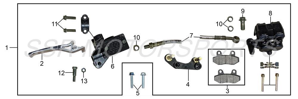 2022 SSR TR110 - Front Brake System Parts Diagram