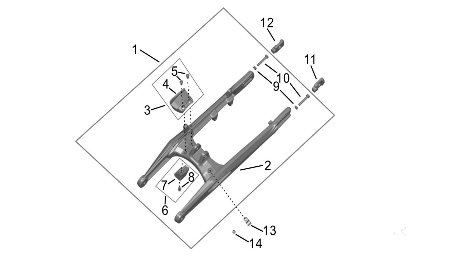 2025 Surron Hyper Bee - Swingarm Parts Diagram