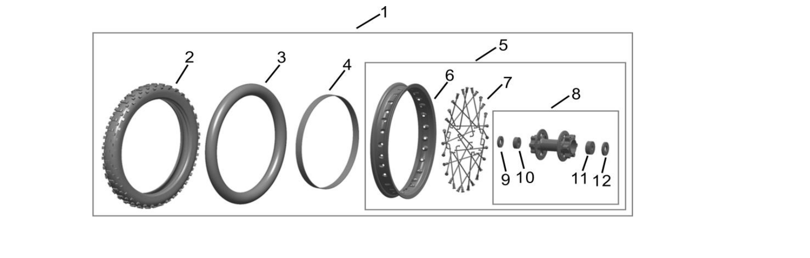 2025 Surron Hyper Bee - Rear Wheel (I) Parts Diagram