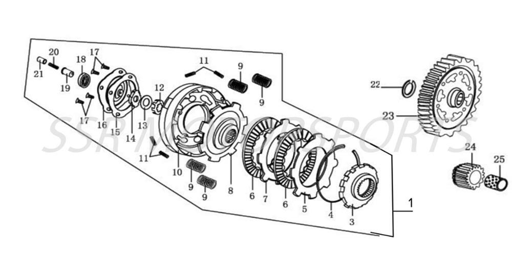 2025 SSR SR125ME - Clutch Parts Diagram