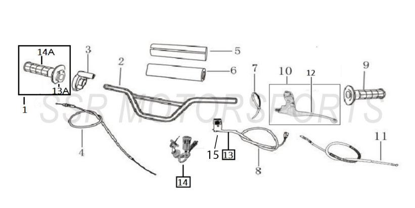 2025 SSR SR125ME - Handlebars Parts Diagram