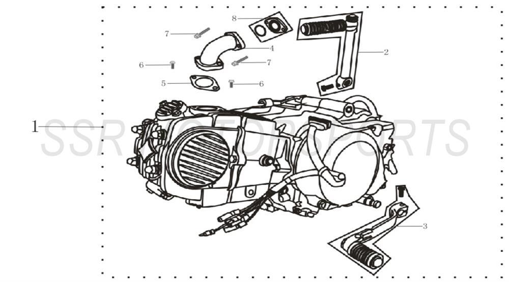 2022 SSR SR140TR - Engine / Kickstarter / Shifter / Intake Manifold Parts Diagram