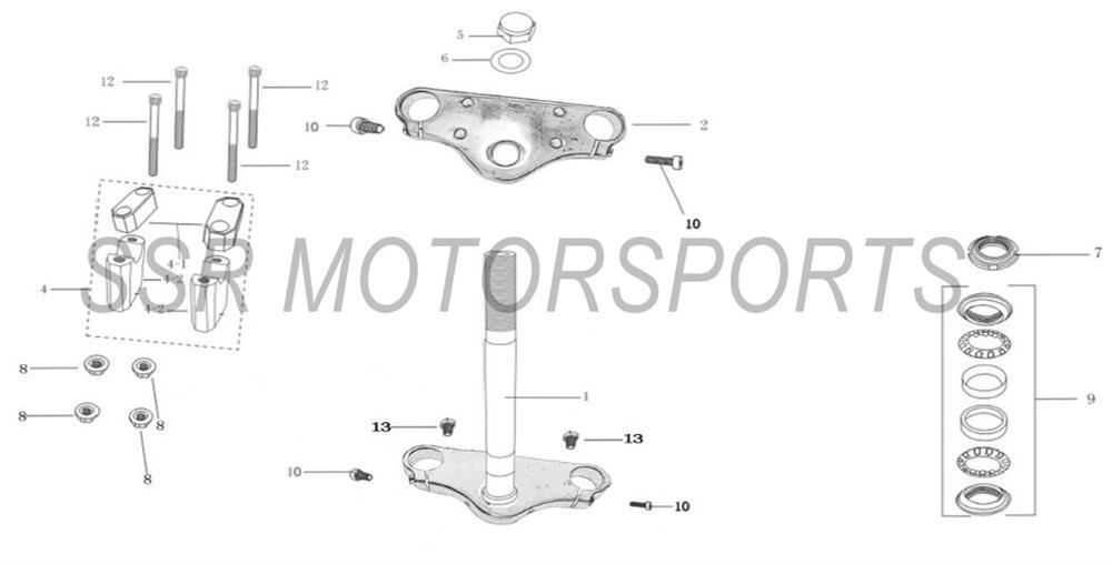 2022 SSR SR125AUTO - Triple Clamps Parts Diagram