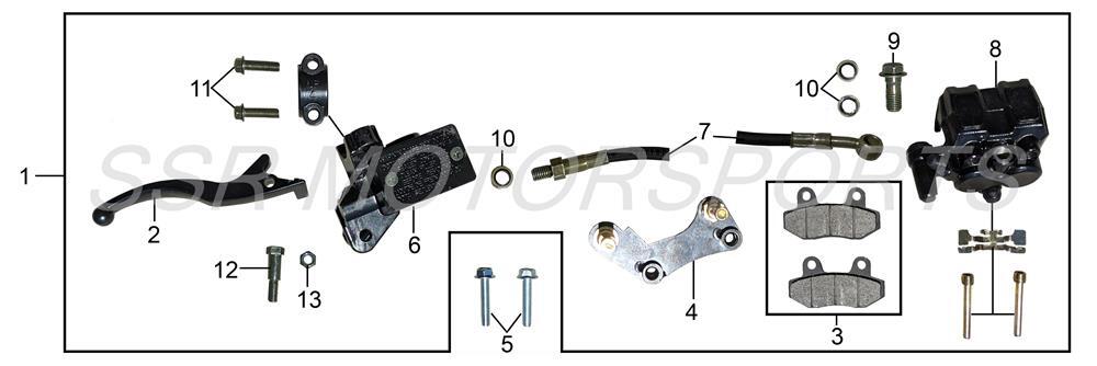 2022 SSR SR140TR - Front Brake System Parts Diagram