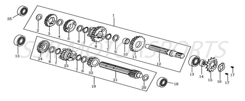 2025 SSR SR125ME - Transmission Parts Diagram