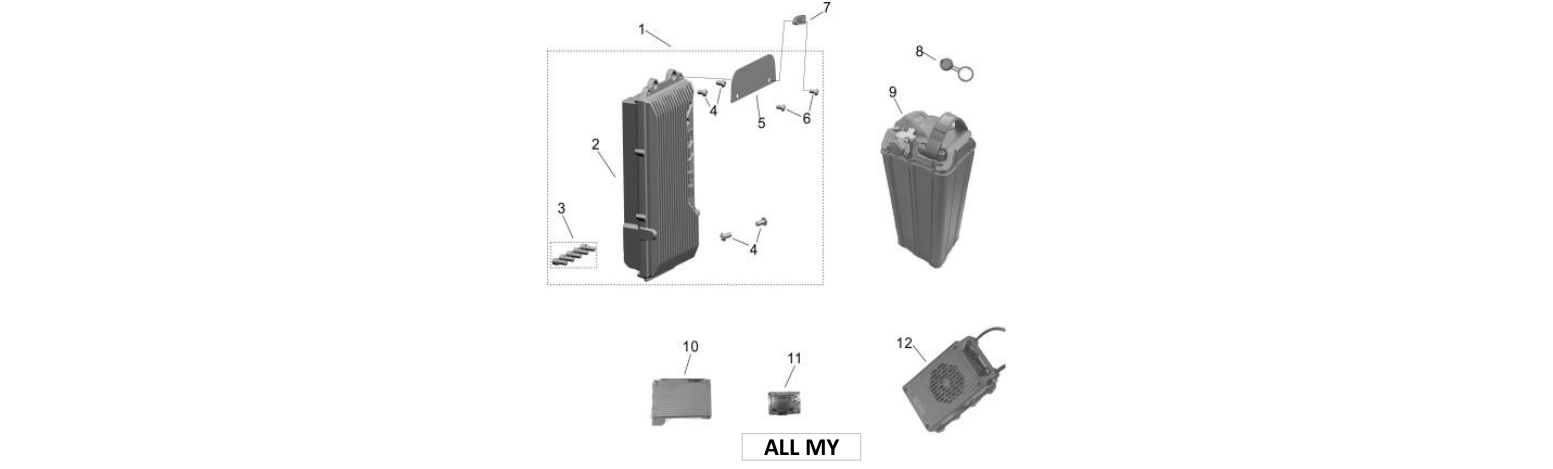 2026 Surron Light Bee X - Controller & Battery & Charger Parts Diagram