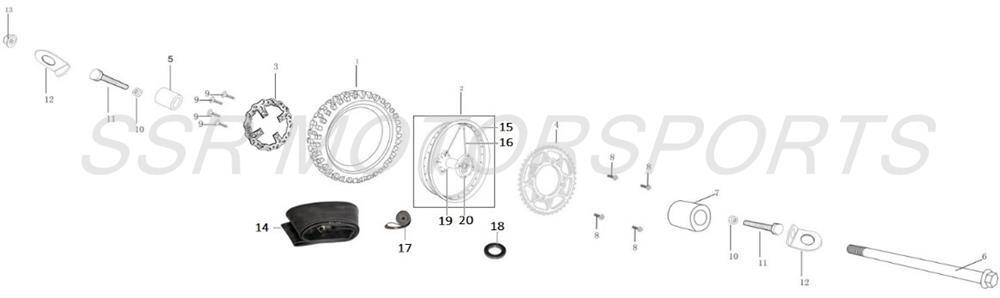 2025 SSR SR110SE - Rear Wheel Parts Diagram