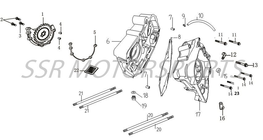 2025 SSR SR125ME - Crankcase & Oil Pump - 2P Parts Diagram