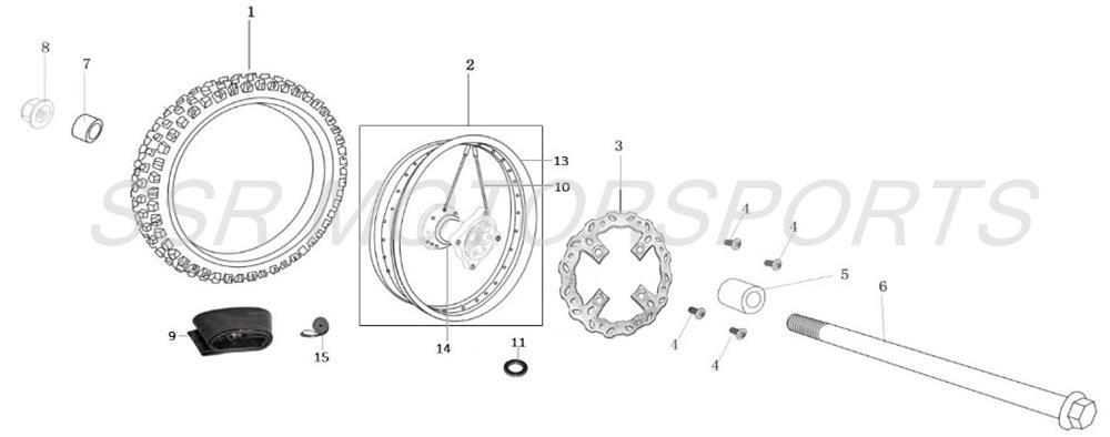 2025 SSR SR70AE - Front Wheel Parts Diagram