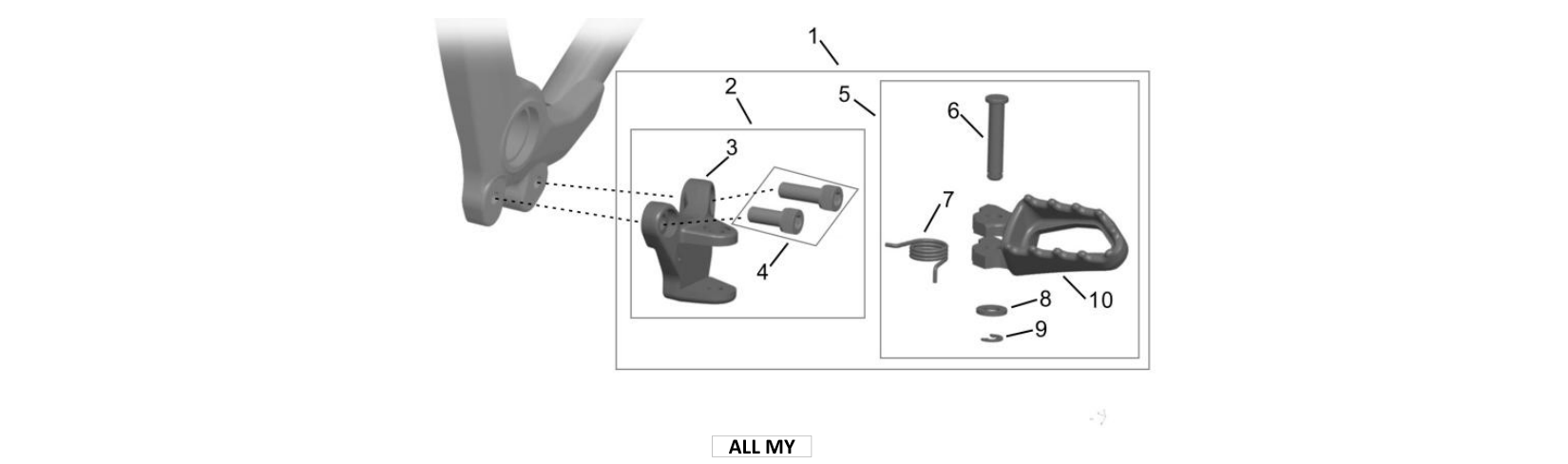 2026 Surron Hyper Bee - Right Foot Peg Assembly Parts Diagram