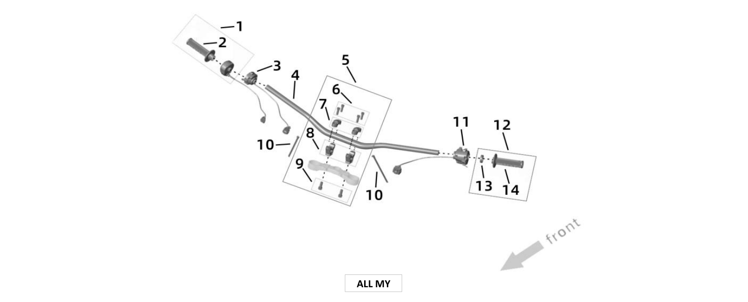 2026 Surron Ultra Bee - Handlebar & Controls Parts Diagram