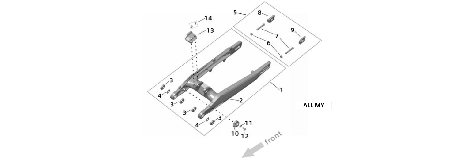 2026 Surron Ultra Bee - Swingarm Parts Diagram