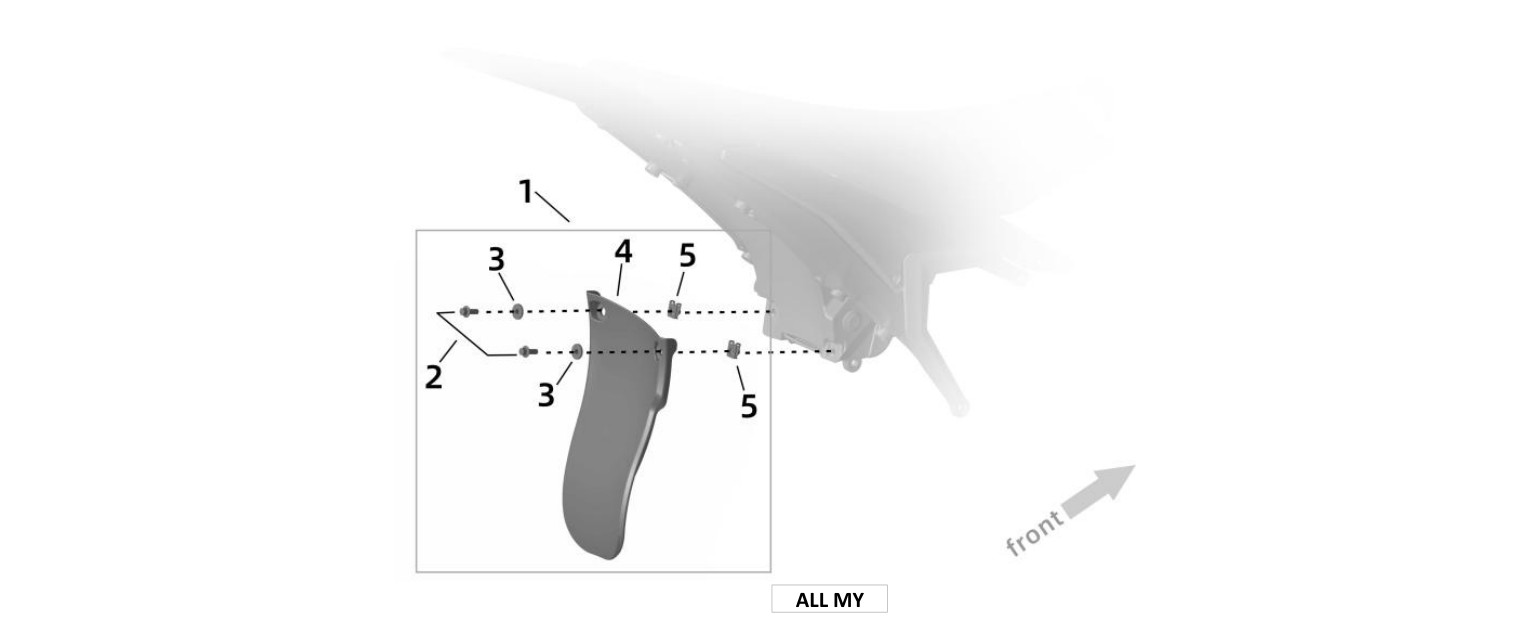 2026 Surron Ultra Bee - Fender Rear Mud Flap Parts Diagram