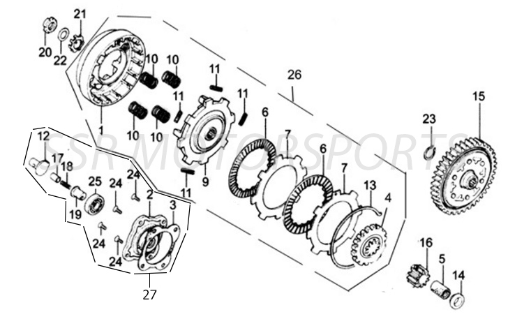 2022 SSR SR110DX - Clutch Parts Diagram