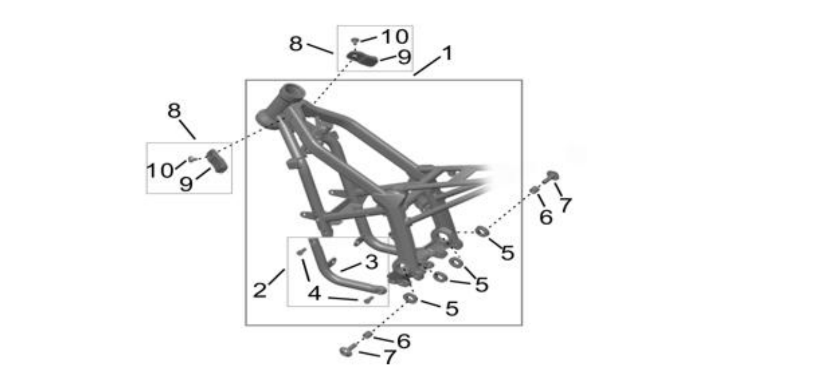 2025 Surron Hyper Bee - Frame Parts Diagram
