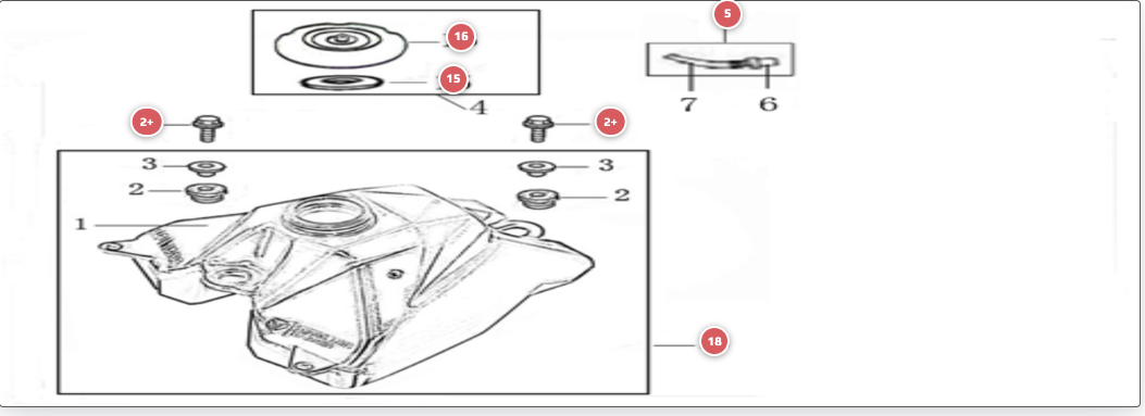 2023 YCF 50E Fuel Tank Parts Diagram