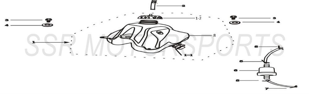 2017 SSR SR110SEMI - Fuel Tank Parts Diagram