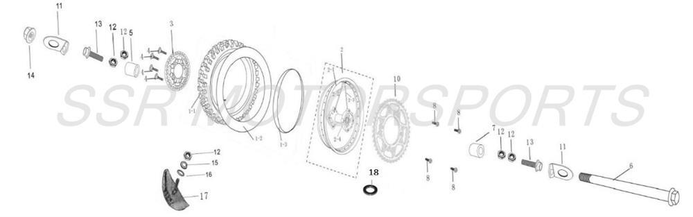 2017 SSR SR170TX - Rear Wheel Parts Diagram