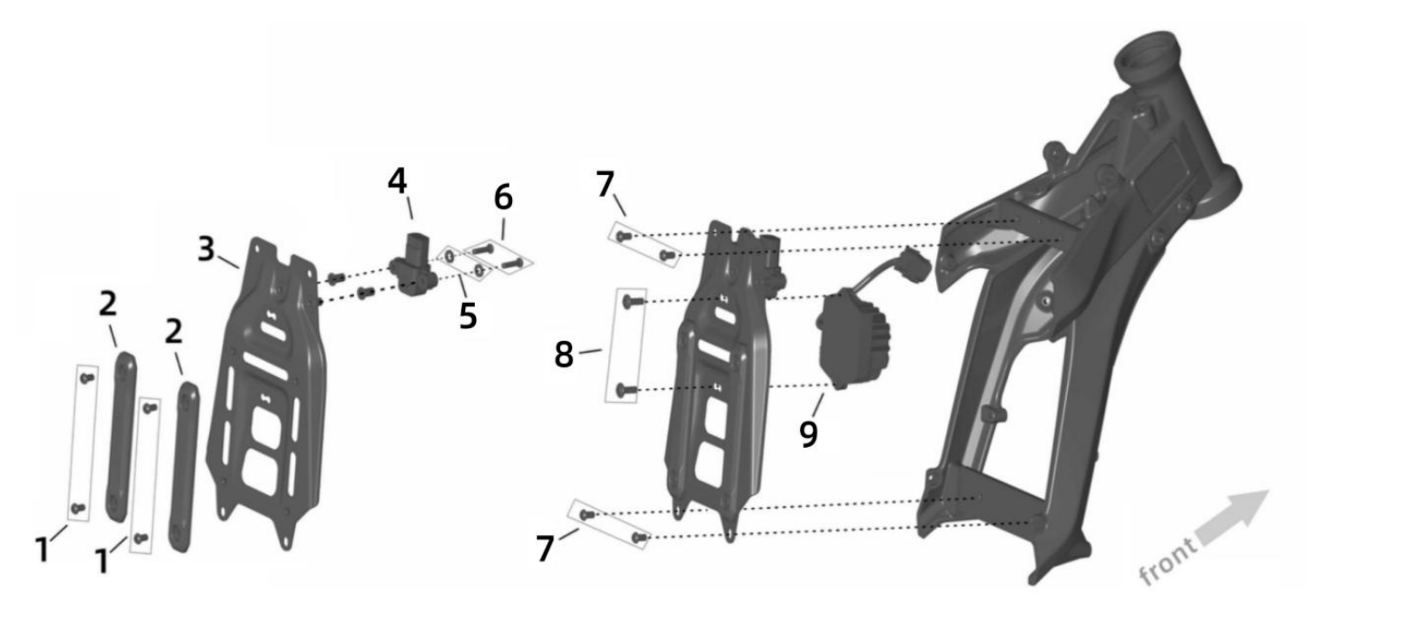 2025 Surron Ultra Bee - Frame (3) - Tilt Switch, Converter Parts Diagram