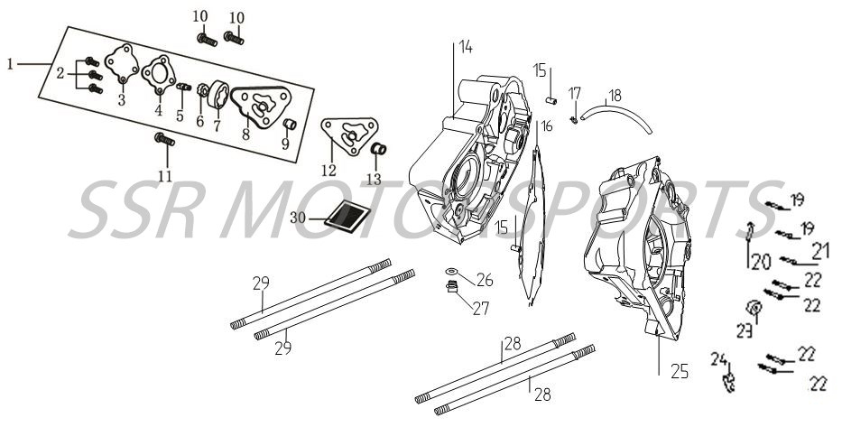 2025 SSR SR110SE - Crankcase & Oil Pump - 2P Parts Diagram