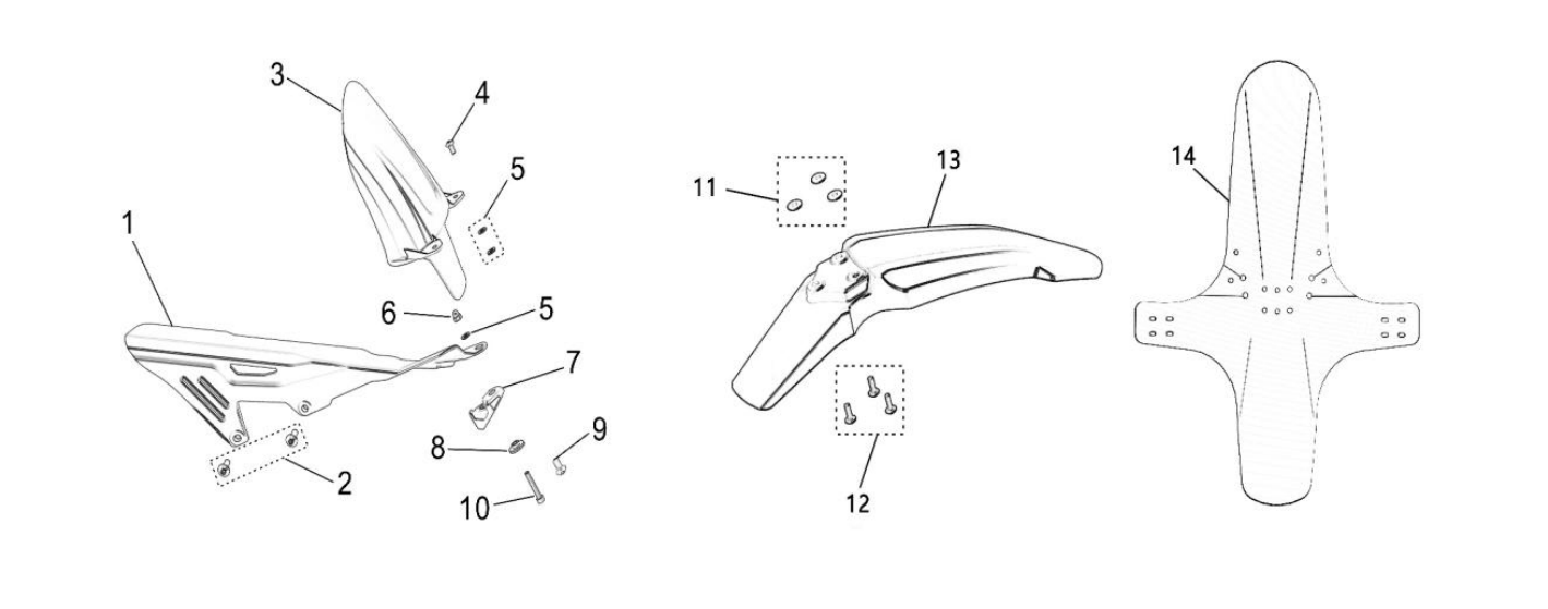 2025 Surron Light Bee X - Fender Parts Diagram