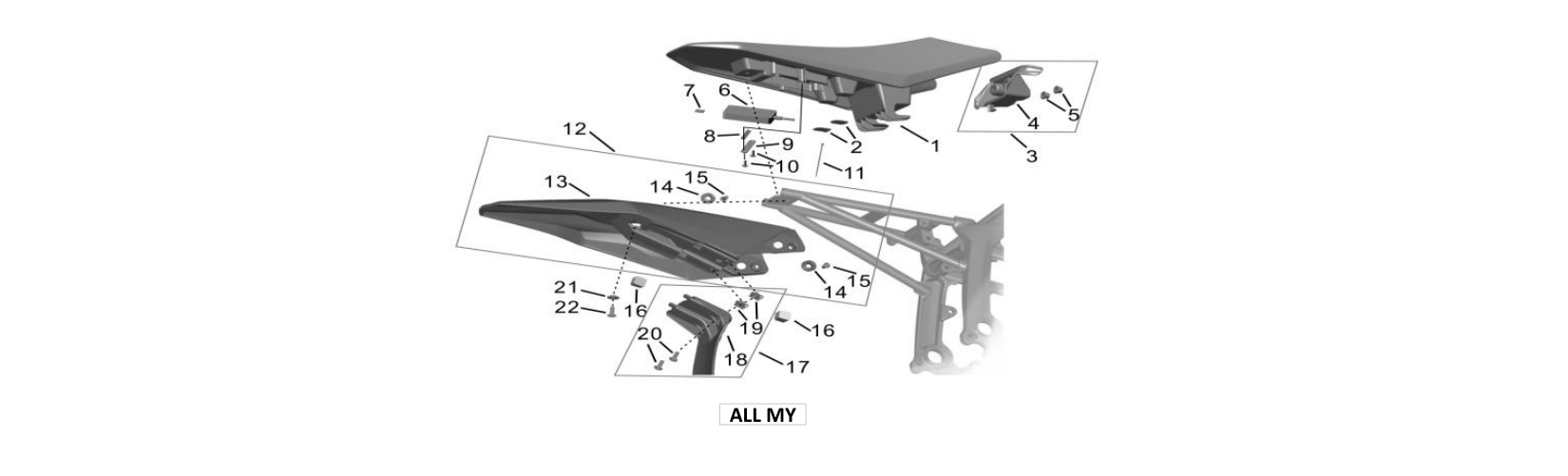 2026 Surron Hyper Bee - Seat Assembly Parts Diagram