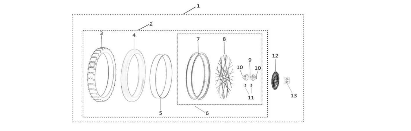 2025 Surron Light Bee X - Front Wheel System Parts Diagram
