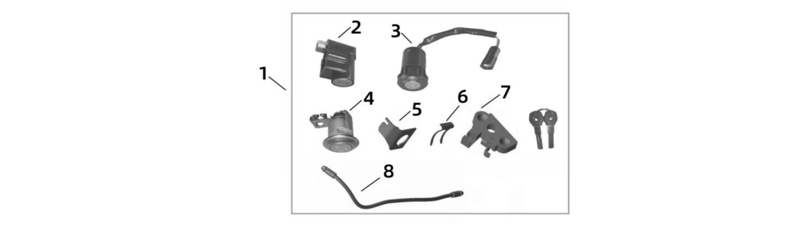 2025 Surron Ultra Bee - Key Switch Parts Diagram