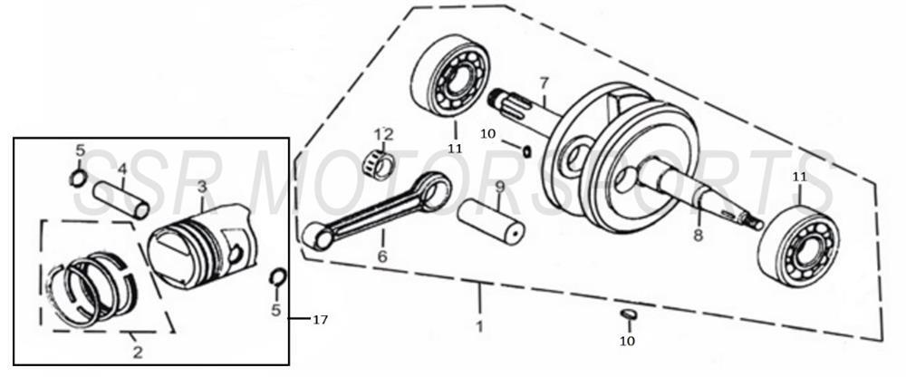 2022 SSR SR125SEMI - Crankshaft Parts Diagram