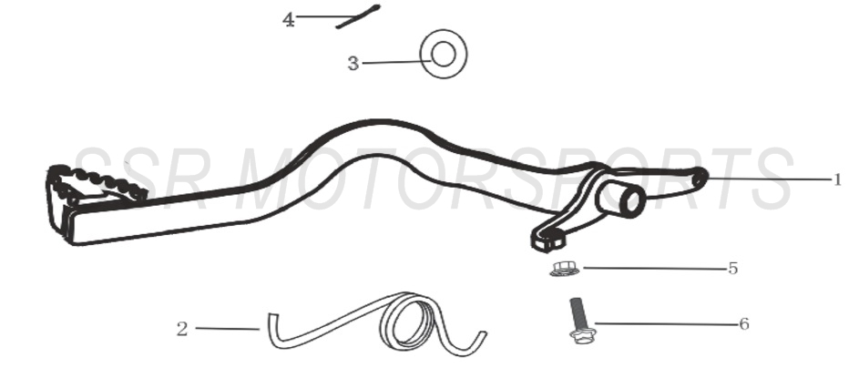 2022 SSR TR110 - Rear Brake Pedal Parts Diagram