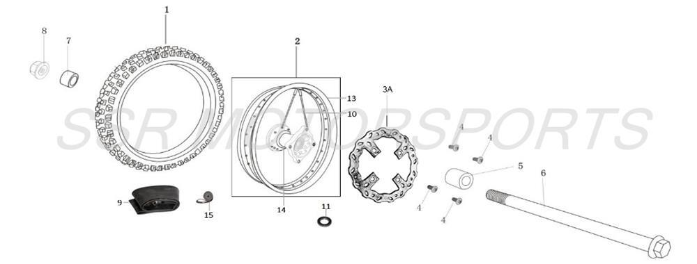 2022 SSR SR125AUTO - Front Wheel Parts Diagram