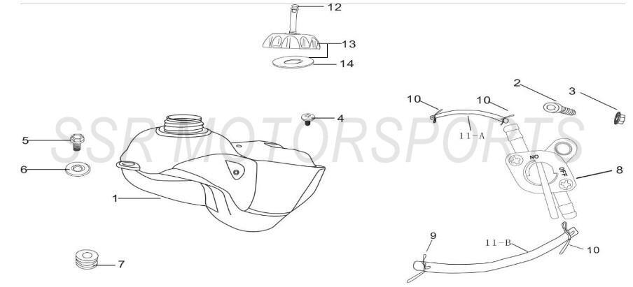 2020 SSR SR170TX - Fuel Tank Parts Diagram