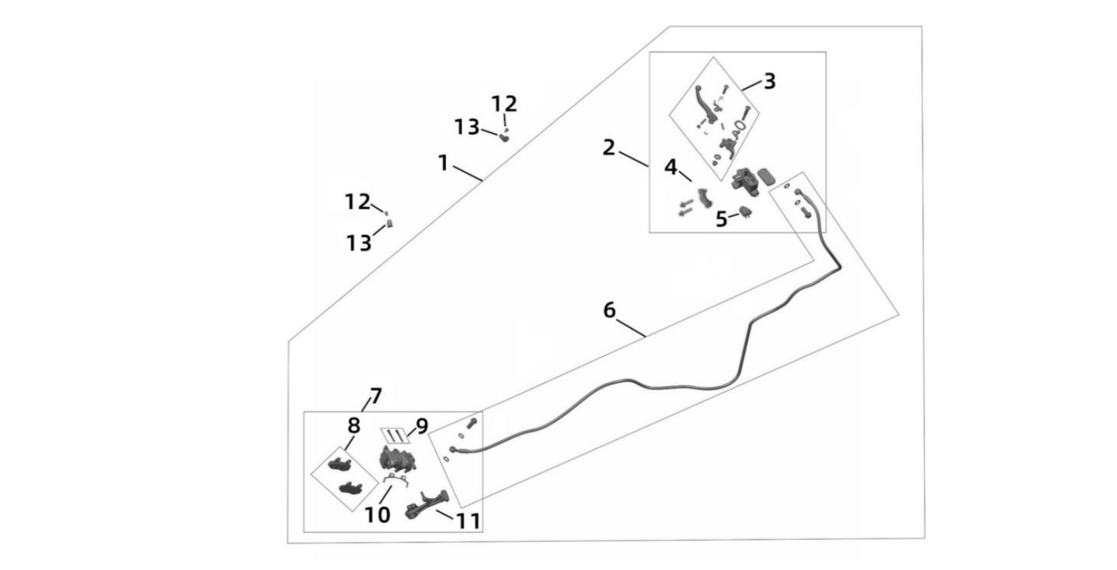 2025 Surron Ultra Bee - Rear Brake Parts Diagram