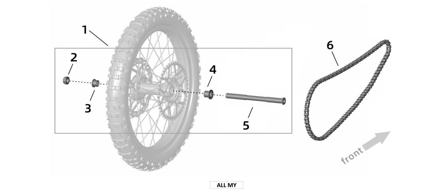 2026 Surron Ultra Bee - Rear Wheel Axle & Drive Parts Diagram
