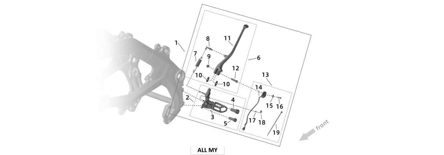 2026 Surron Ultra Bee - L Footpeg Assy. & Side Stand Parts Diagram