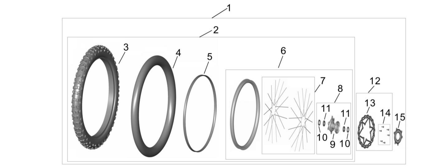 2025 Surron Ultra Bee - Front Wheel (1) Parts Diagram