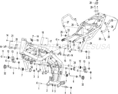 FRAME ASSEMBLY EXTRA BLACK FOR BENELLI LEONCINO - East Central Sports