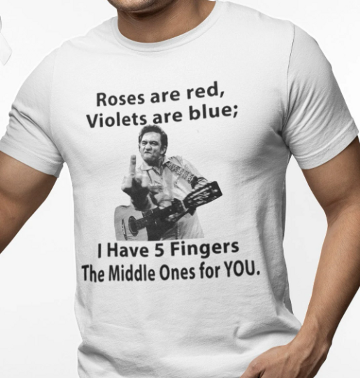 Johnny cash flipping the bird shirt clearance